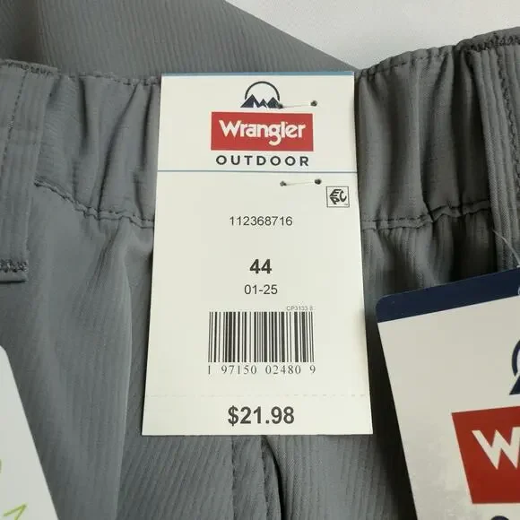 Wrangler Outdoor Field Utility Shorts Mens 44 Relaxed Fit Cargo Zip Pockets Gray - Picture 9 of 12